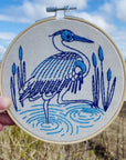 Blue Heron Embroidery Kit
