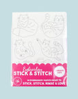 Curious Cats Embroidery Stick & Stitch Kit