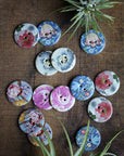 Vintage Floral Ceramic Buttons