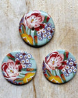Vintage Floral Ceramic Buttons